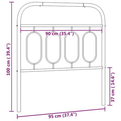 vidaXL Metal Replace Headboard Black 90 cm