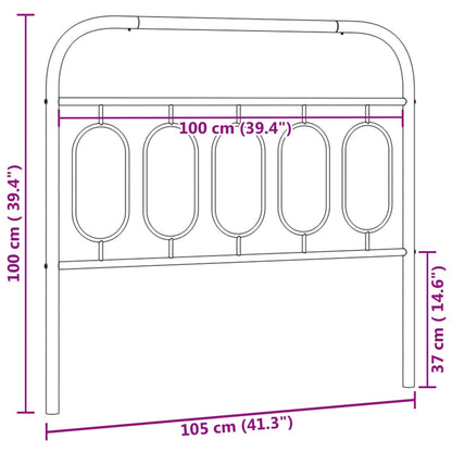 vidaXL Metal Replace Headboard Black 100 cm