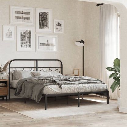 vidaXL Metal Replace Headboard Black 137 cm