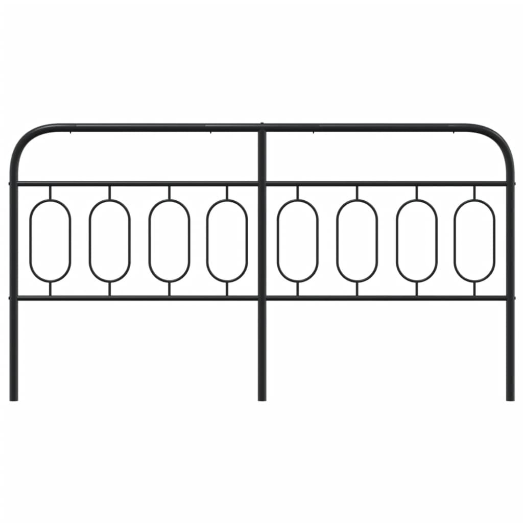 vidaXL Metal Replace Headboard Black 160 cm