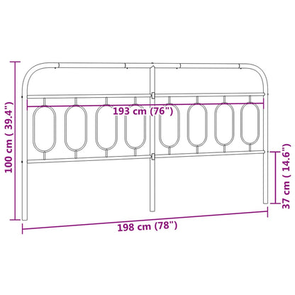 vidaXL Metal Replace Headboard Black 193 cm
