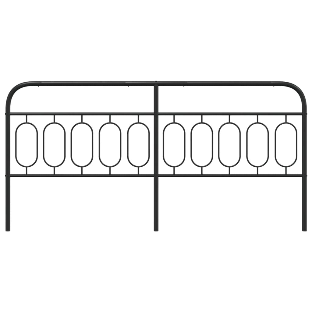 vidaXL Metal Replace Headboard Black 200 cm