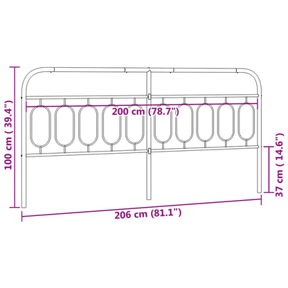 vidaXL Metal Replace Headboard Black 200 cm