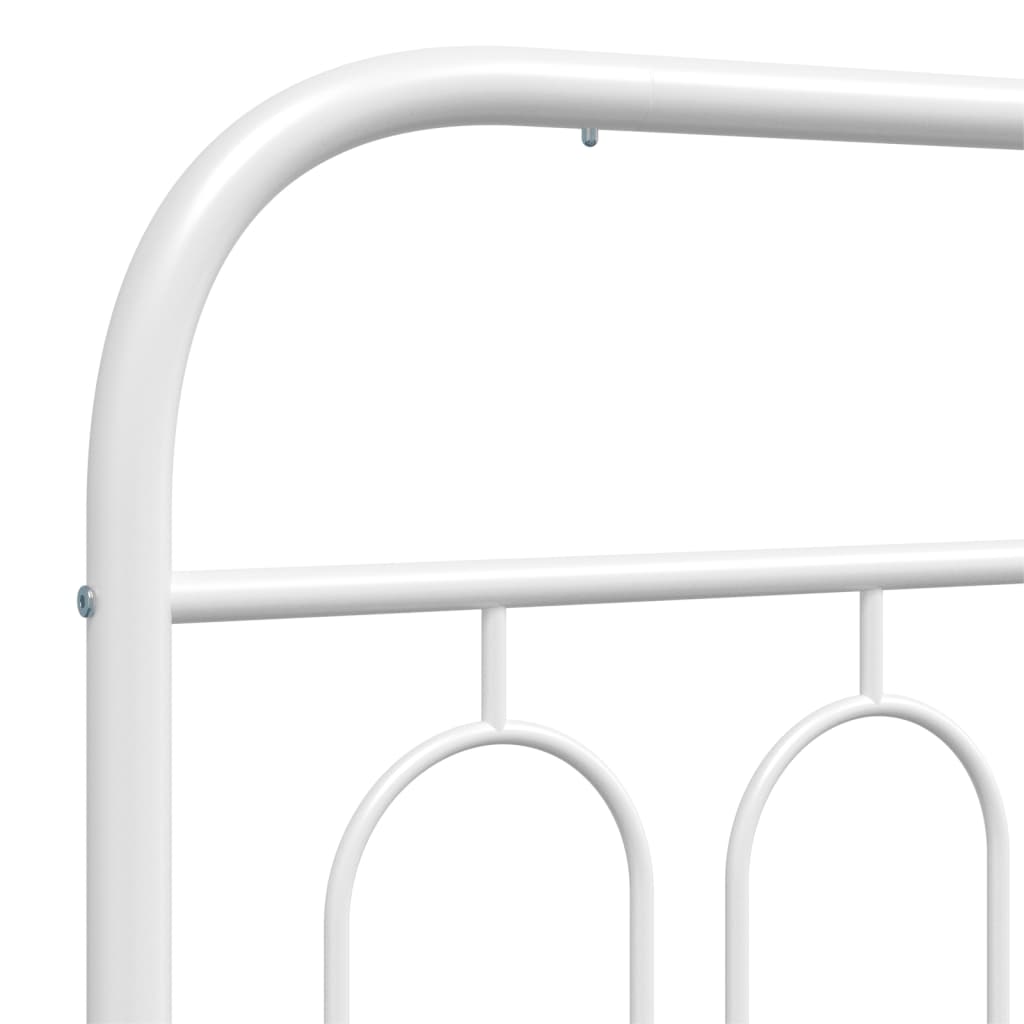 vidaXL Metal Bed Frame without Mattress with Headboard White 107x203cm