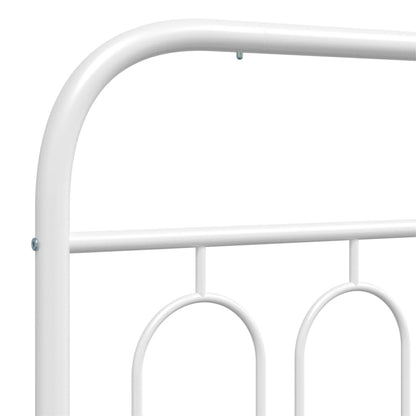 vidaXL Metal Bed Frame without Mattress with Headboard White 107x203cm