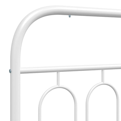 vidaXL Metal Bed Frame without Mattress with Headboard White 120x200cm