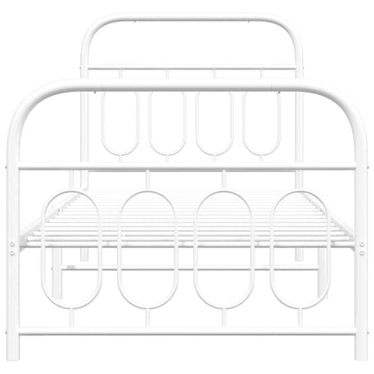 vidaXL Metal Bed Frame without Mattress with Footboard White 80x200cm