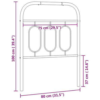 vidaXL Metal Replace Headboard White 75 cm