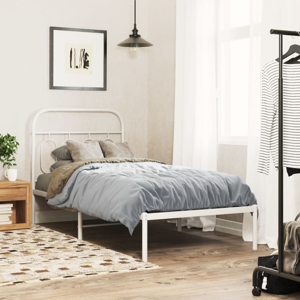 vidaXL Metal Replace Headboard White 90 cm
