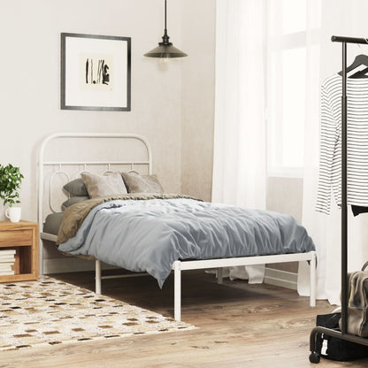vidaXL Metal Replace Headboard White 90 cm