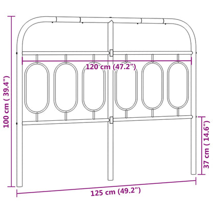 vidaXL Metal Replace Headboard White 120 cm