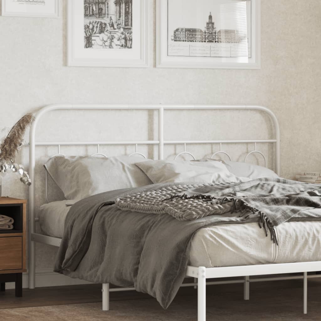 vidaXL Metal Replace Headboard White 150 cm