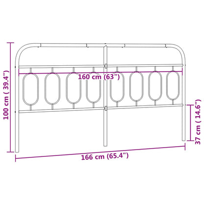 vidaXL Metal Replace Headboard White 160 cm