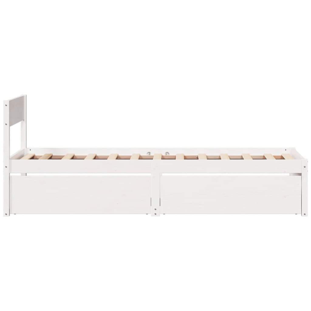 vidaXL Bed Frame without Mattress White 100x200 cm Solid Wood Pine