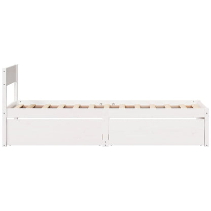 vidaXL Bed Frame without Mattress White 100x200 cm Solid Wood Pine