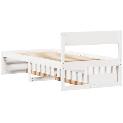 vidaXL Bed Frame without Mattress White 100x200 cm Solid Wood Pine