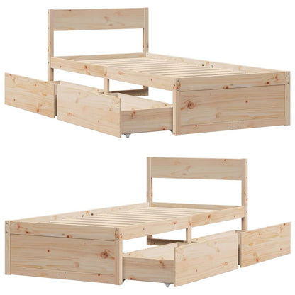 vidaXL Bed Frame without Mattress 90x200 cm Solid Wood Pine