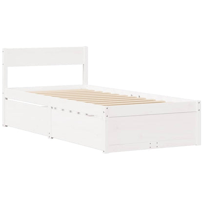 vidaXL Bed Frame without Mattress White 90x200 cm Solid Wood Pine