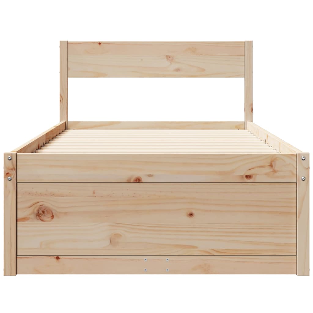 vidaXL Bed Frame without Mattress 90x190 cm Single Solid Wood Pine