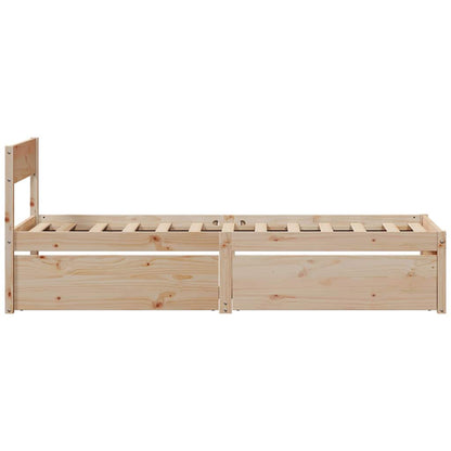 vidaXL Bed Frame without Mattress 75x190 cm Small Single Solid Wood Pine