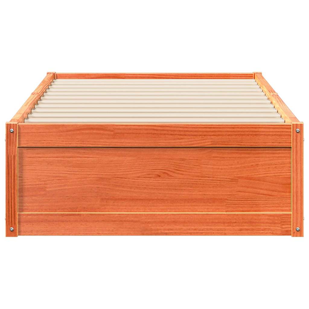vidaXL Bed Frame without Mattress Wax Brown 100x200 cm Solid Wood Pine