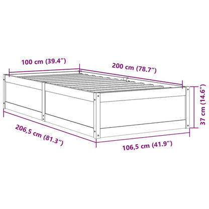 vidaXL Bed Frame without Mattress Wax Brown 100x200 cm Solid Wood Pine
