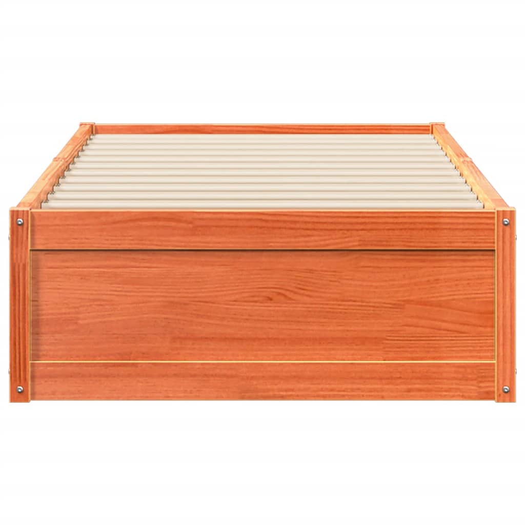 vidaXL Bed Frame without Mattress Wax Brown 90x200 cm Solid Wood Pine