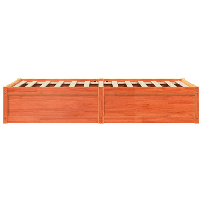 vidaXL Bed Frame without Mattress Wax Brown 90x200 cm Solid Wood Pine