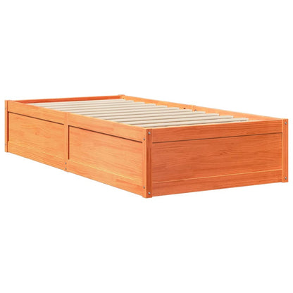 vidaXL Bed Frame without Mattress Wax Brown 90x200 cm Solid Wood Pine