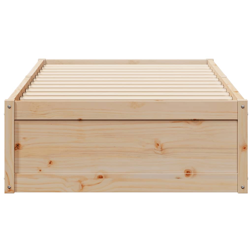vidaXL Bed Frame without Mattress 75x190 cm Small Single Solid Wood Pine