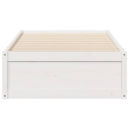 vidaXL Bed Frame without Mattress White 75x190 cm Small Single Solid Wood Pine