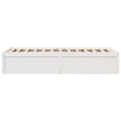 vidaXL Bed Frame without Mattress White 75x190 cm Small Single Solid Wood Pine