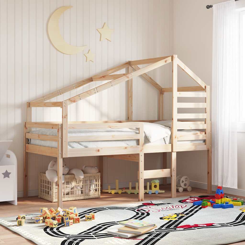vidaXL Kids'Bed Roof 198x87x113 cm Solid Wood Pine