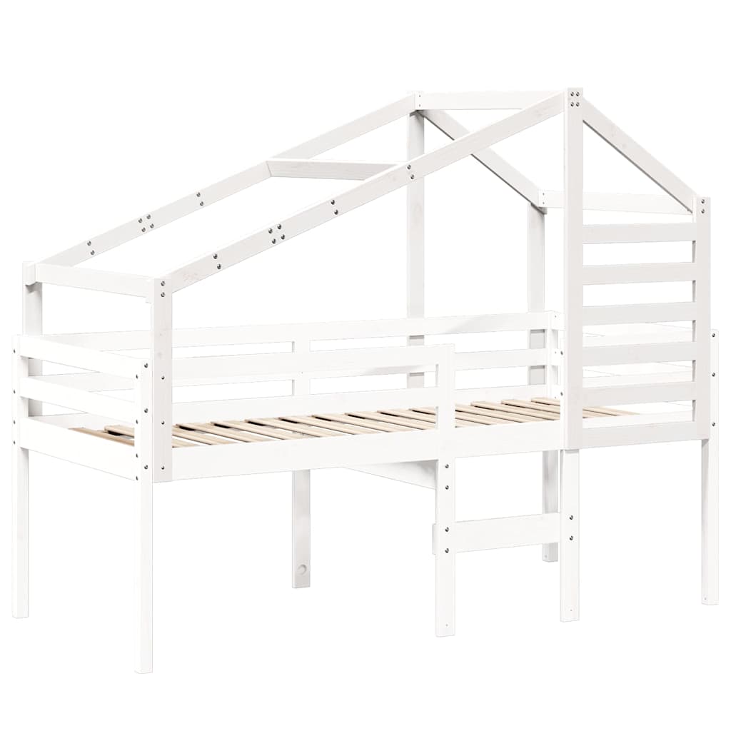 vidaXL Kids'Bed Roof White 198x87x113 cm Solid Wood Pine