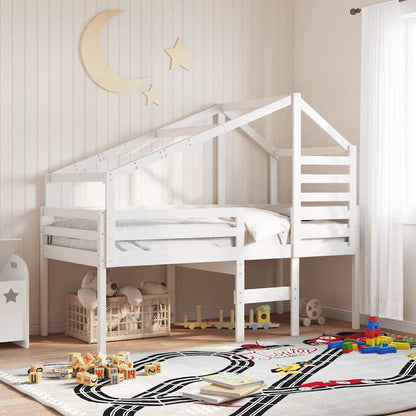vidaXL Kids' Bed Roof White 198x87x113 cm Solid Wood Pine
