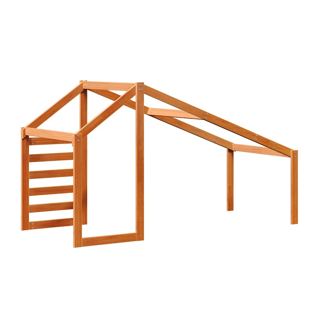 vidaXL Kids' Bed Roof Wax Brown 198x87x113 cm Solid Wood Pine