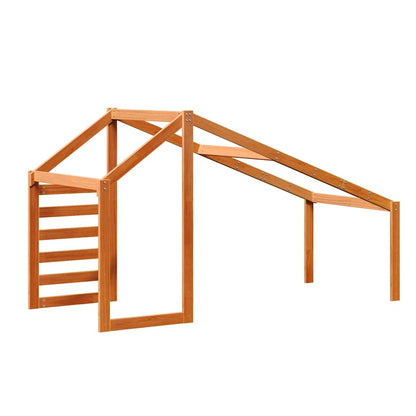 vidaXL Kids' Bed Roof Wax Brown 198x87x113 cm Solid Wood Pine