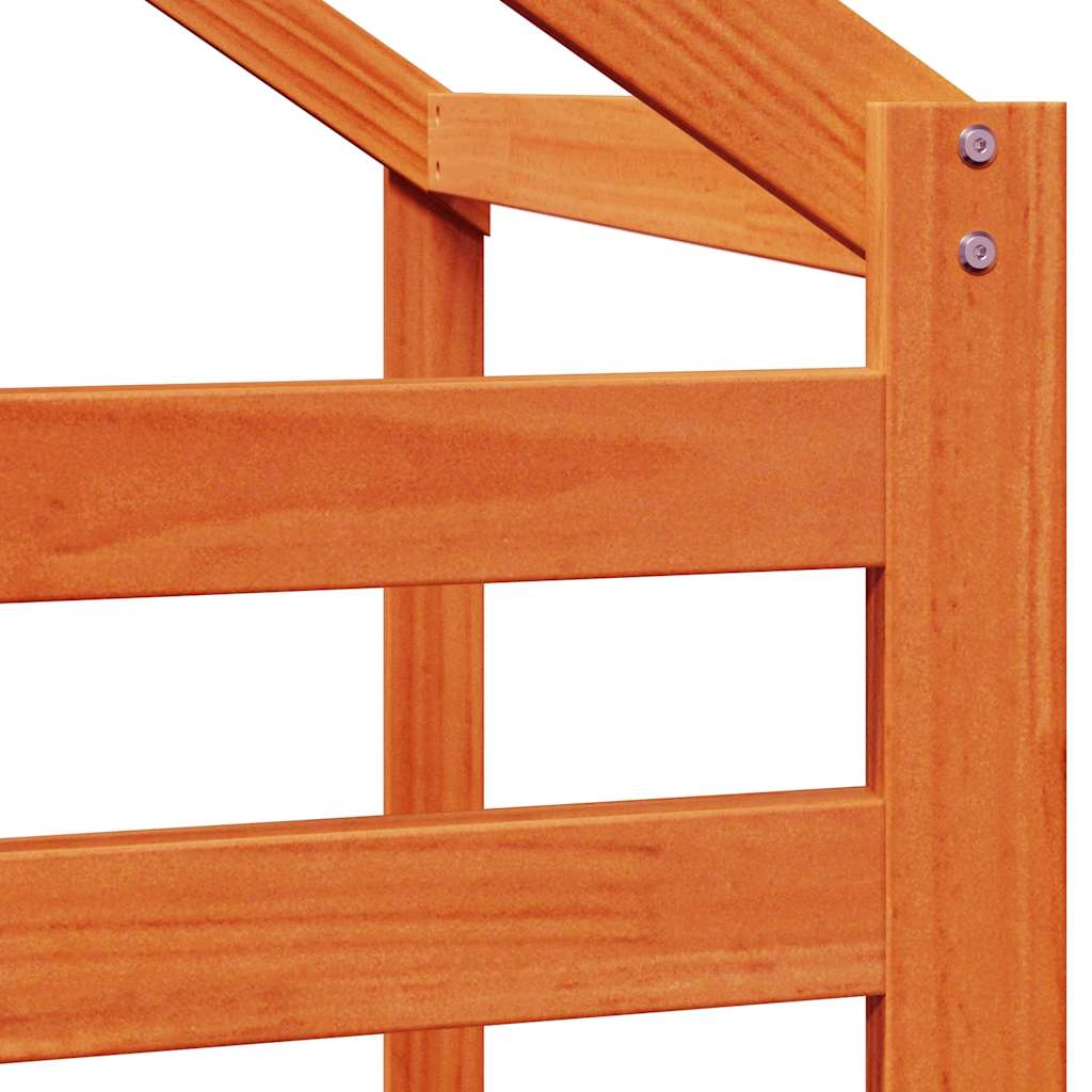 vidaXL Kids' Bed Roof Wax Brown 198x87x113 cm Solid Wood Pine
