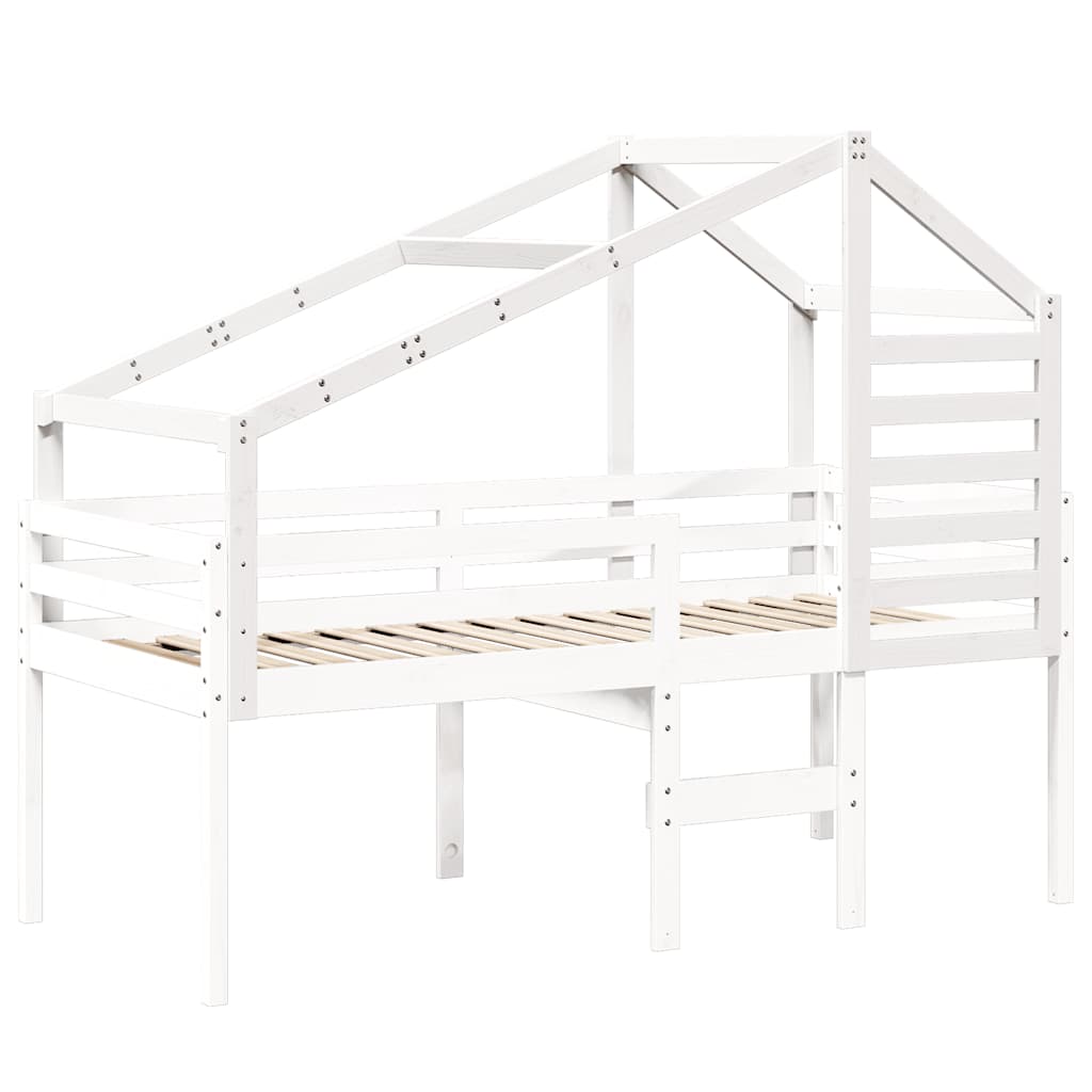 vidaXL Kids' Bed Roof White 198x97x113 cm Solid Wood Pine