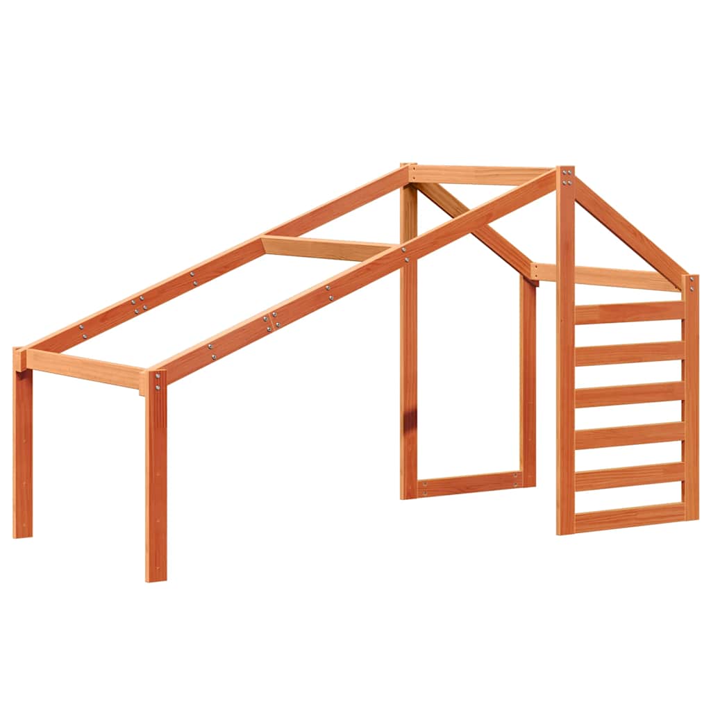vidaXL Kids'Bed Roof Wax Brown 198x97x113 cm Solid Wood Pine