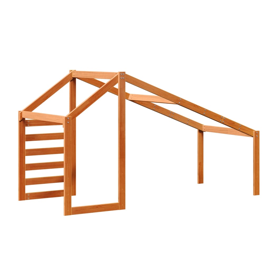 vidaXL Kids' Bed Roof Wax Brown 198x97x113 cm Solid Wood Pine