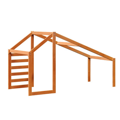 vidaXL Kids' Bed Roof Wax Brown 198x97x113 cm Solid Wood Pine