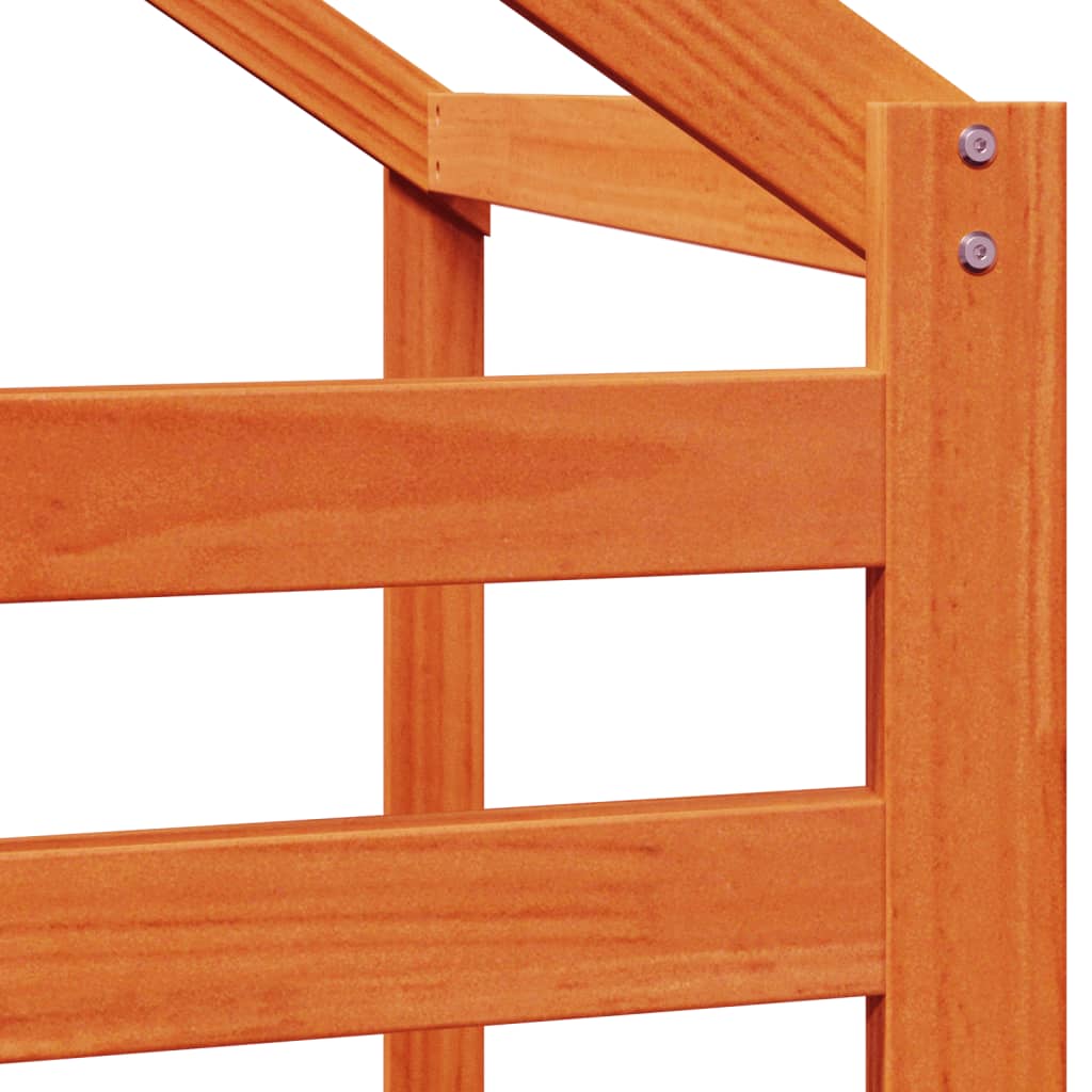 vidaXL Kids' Bed Roof Wax Brown 198x97x113 cm Solid Wood Pine