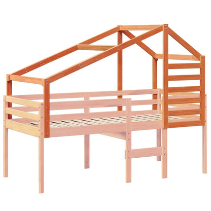 vidaXL Kids' Bed Roof Wax Brown 188x97x113 cm Solid Wood Pine