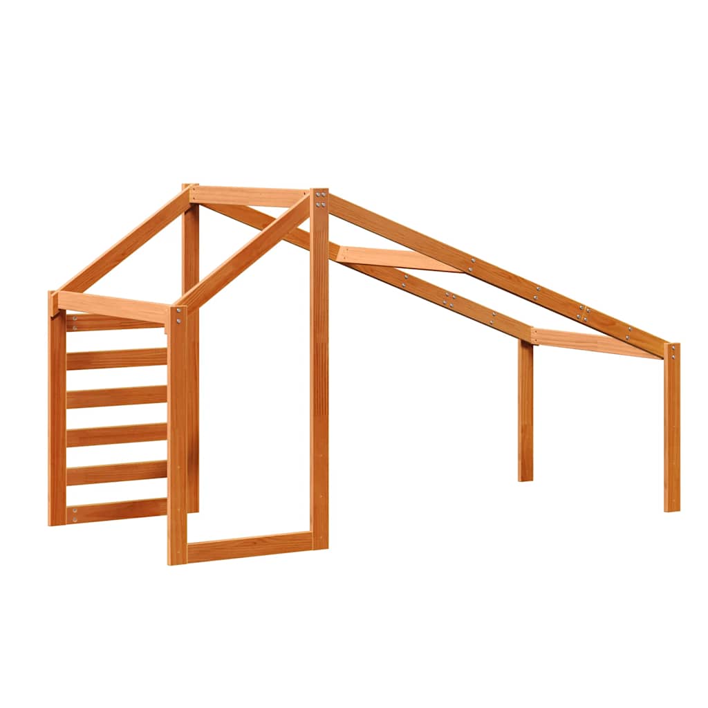 vidaXL Kids'Bed Roof Wax Brown 188x97x113 cm Solid Wood Pine