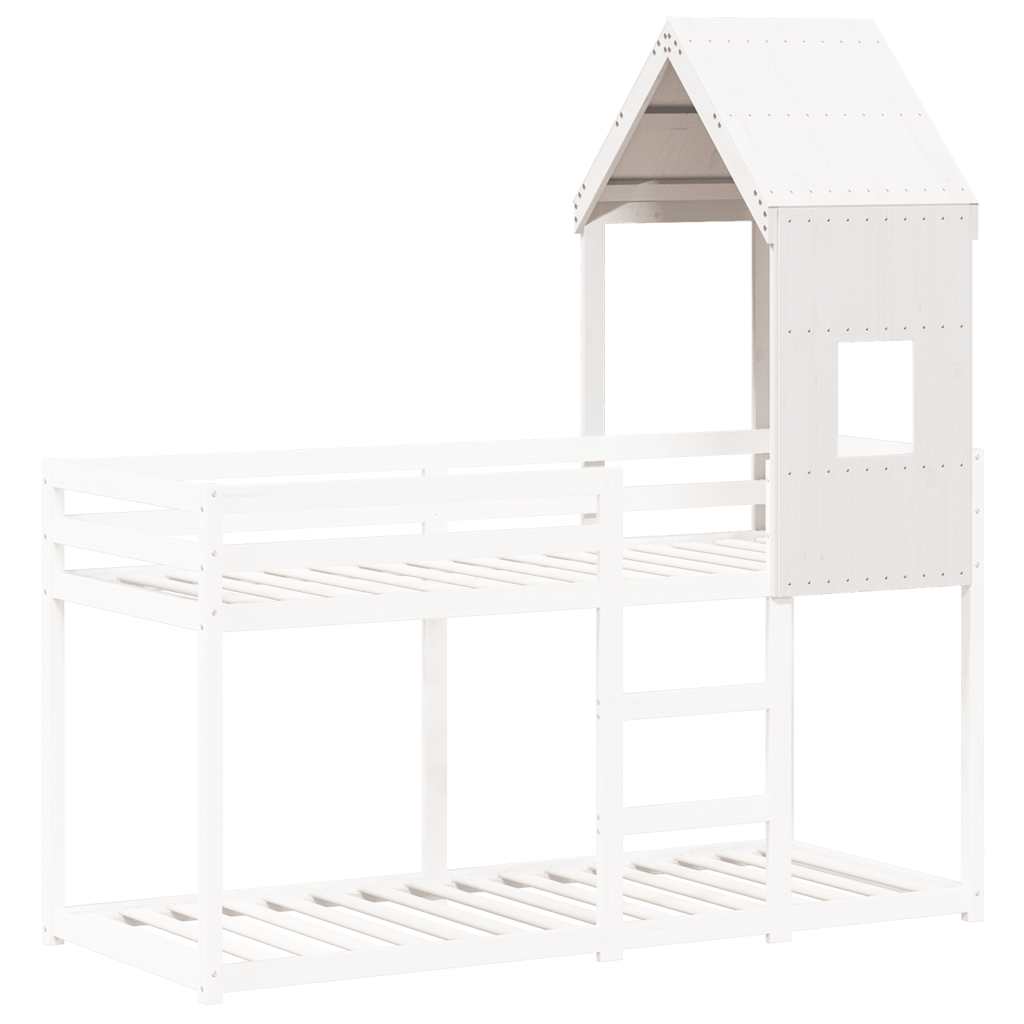 vidaXL Kids'Bed Roof White 60x89x134,5 cm Solid Wood Pine