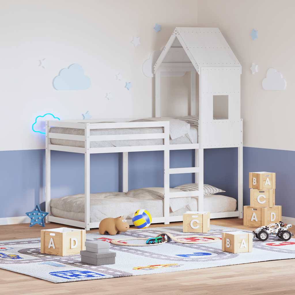 vidaXL Kids'Bed Roof White 60x89x134,5 cm Solid Wood Pine