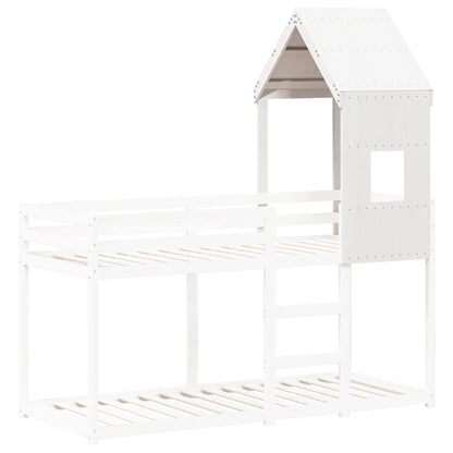 vidaXL Kids'Bed Roof White 60x99x139,5 cm Solid Wood Pine