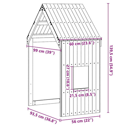 vidaXL Kids'Bed Roof White 60x99x139,5 cm Solid Wood Pine