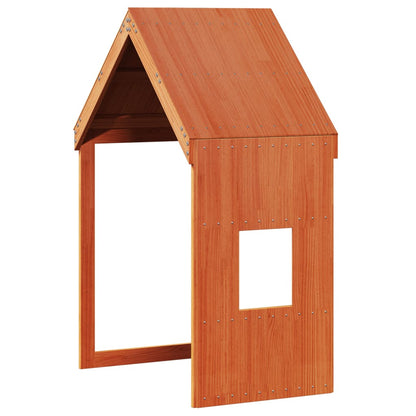 vidaXL Kids' Bed Roof Wax Brown 60x99x139.5 cm Solid Wood Pine